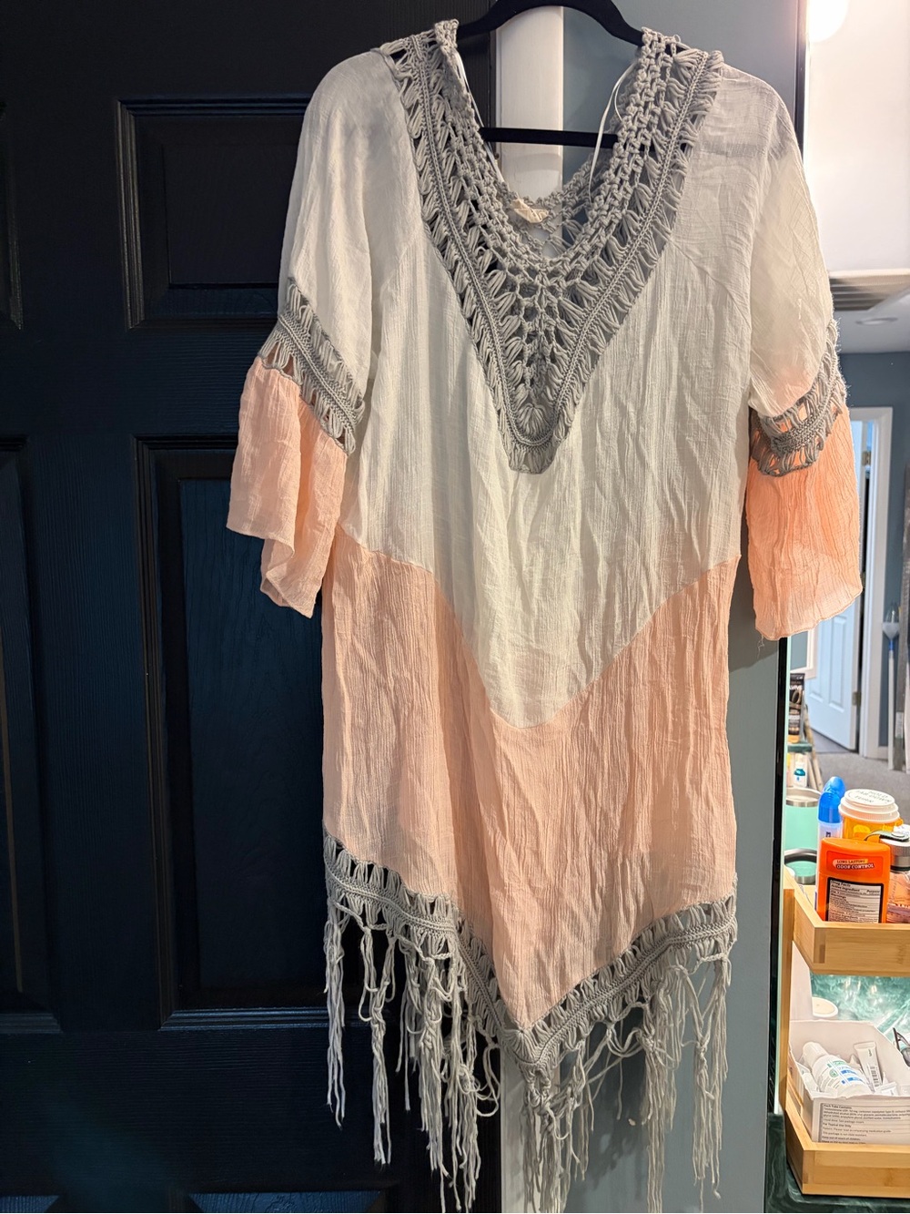1.4.3. Story by Line Up Peach & White Crochet Trim Tunic